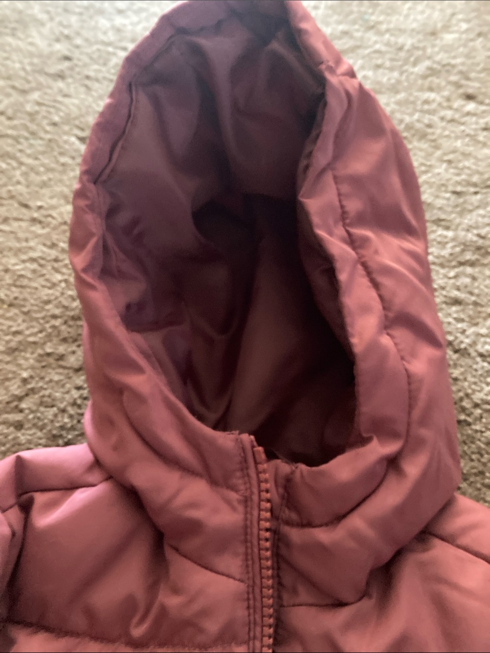 Kids Hooded Puffer Jacket in Dusty Rose size 4 t - Picture 3 of 4